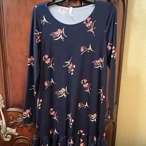 Beautiful fall navy floral dress large to medium